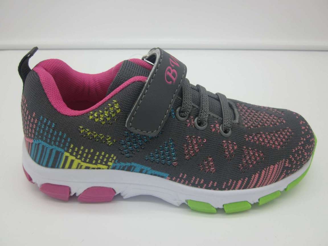 Girl′s Flyknit Upper Shoes with Sport Running Shoes